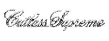 Trunk Emblem for 1973-77 Oldsmobile Cutlass Supreme - Script "Cutlass Supreme"