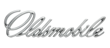 Trunk Emblem for 1973-77 Oldsmobile Cutlass - Script "Oldsmobile"