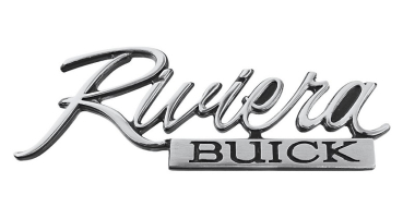 Trunk Panel Emblem for 1973 Buick Riviera - Script "Riviera" BUICK