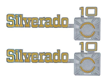 Fender Emblems for 1975-80 Chevrolet C10 Pickup - Silverado 10