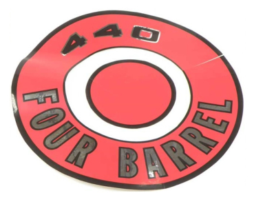 Air Cleaner Decal for 1966-68 Mopar 440 Four Barrel - red