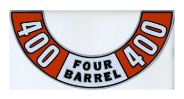 Air Cleaner Decal for 1972-74 Mopar 400 Four Barrel