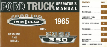 Owners Manual for 1965 Ford Pickup / Truck (English)