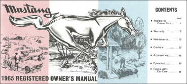 1965 Ford Mustang - Owners Manual (english)