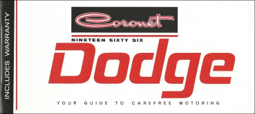 1966 Dodge Coronet - Betriebsanleitung (englisch)