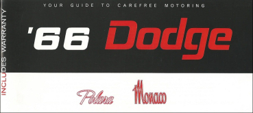 1966 Dodge Polara und Monaco - Betriebsanleitung (englisch)
