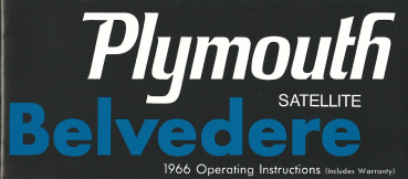 1966 Plymouth Belvedere und Satellite - Betriebsanleitung (englisch)