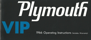 1966 Plymouth VIP - Owners Manual (english)