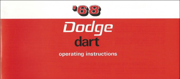 1968 Dodge Dart - Betriebsanleitung (englisch)