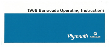 1968 Plymouth Barracuda - Betriebsanleitung (englisch)