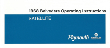 1968 Plymouth Belvedere und Satellite - Betriebsanleitung (englisch)