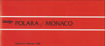 1969 Dodge Polara und Monaco - Betriebsanleitung (englisch)