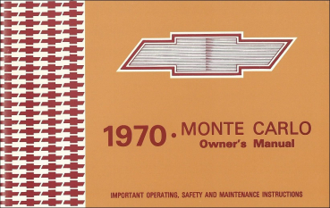 1970 Chevrolet Monte Carlo - Betriebsanleitung (englisch)