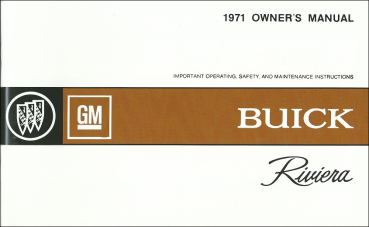 1971 Buick Riviera - Betriebsanleitung (englisch)