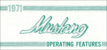 1971 Ford Mustang - Betriebsanleitung (englisch)