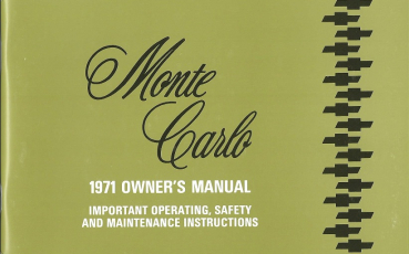 1971 Chevrolet Monte Carlo - Owners Manual (english)