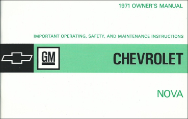 1971 Chevrolet Nova - Betriebsanleitung (englisch)