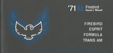 1971 Pontiac Firebird - Betriebsanleitung (englisch)
