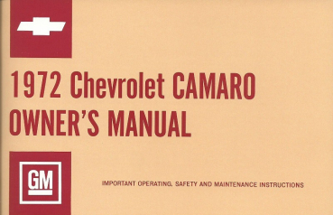 1972 Chevrolet Camaro - Betriebsanleitung (englisch)
