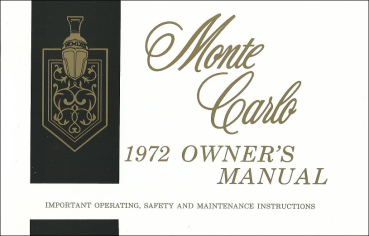 1972 Chevrolet Monte Carlo - Betriebsanleitung (englisch)