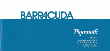 1972 Plymouth Barracuda - Betriebsanleitung (englisch)