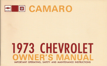 1973 Chevrolet Camaro - Owners Manual (English)