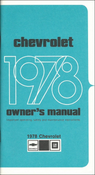 1978 Chevrolet Full-Size - Betriebsanleitung (englisch)