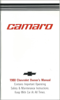 1980 Chevrolet Camaro - Betriebsanleitung (englisch)