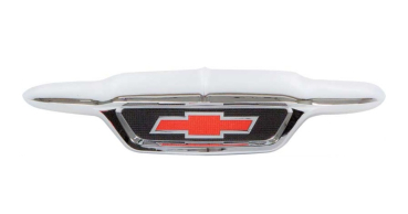 Hauben-Emblem für 1955 Chevrolet Pickup - Chrom/Red Bow Tie