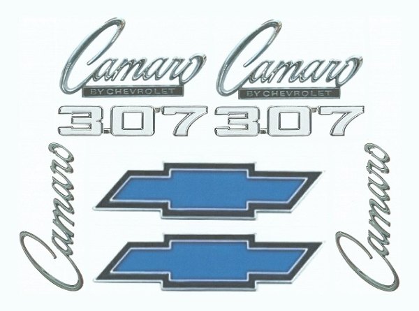 Emblem-Kit für 1969 Camaro 307 Standard Modelle