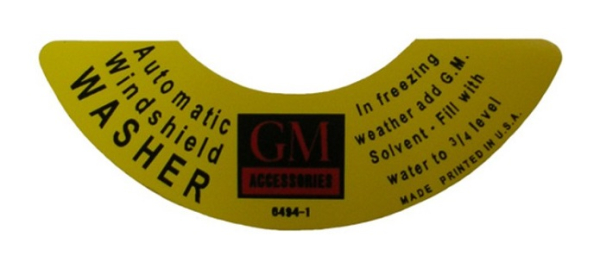 Washer Jar Cap Decal for 1941-60 Oldsmobile Models - GM