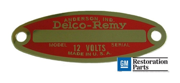 Delco-Remy Lichtmaschinen-Typenschild für 1953-60 Oldsmobile