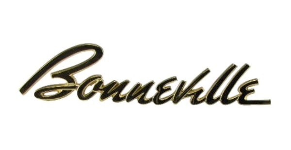 Kotflügel-Embleme für 1958 Pontiac Bonneville - Schriftzug "Bonneville" Gold - Paar