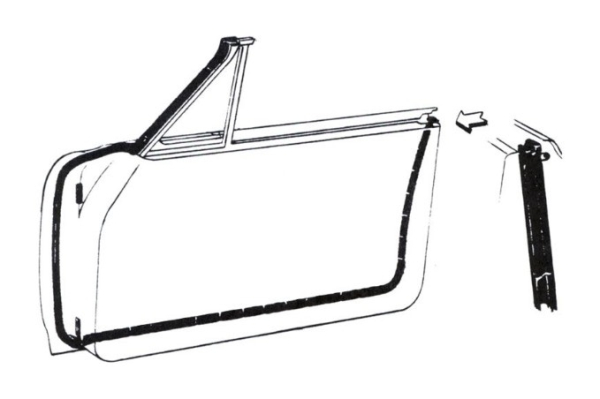 Tür-Dichtungen für 2-türige 1960-62 Ford Galaxie Hardtop und Convertible - Paar