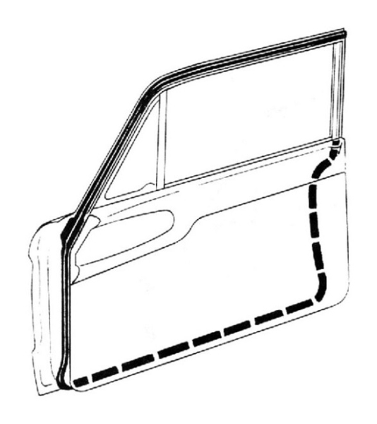 Tür-Dichtungen für 2-türige 1960 Ford Galaxie Limousine - Paar