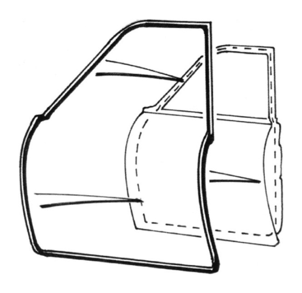 Tür-Dichtungen für 2-türige 1961-62 Ford Galaxie Limousine - Paar