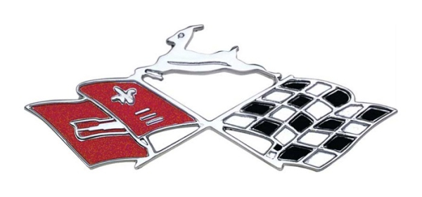Schaltkulissen-Emblem auf der Mittelkonsole für 1961-62 Chevrolet Impala SS - Cross Flag