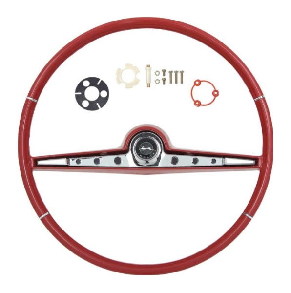 Steering Wheel Kit for 1962 Chevrolet Impala - Red / 17"