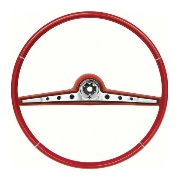 Steering Wheel with Horn Ring for 1962 Chevrolet Impala - Red / 17"