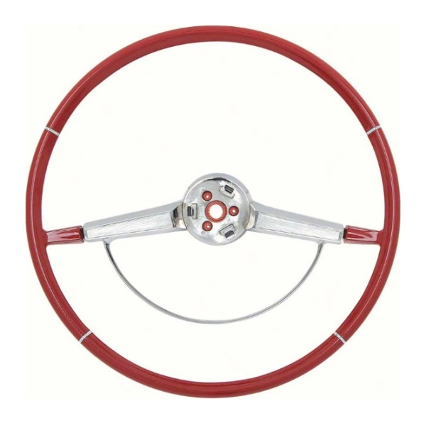 Steering Wheel with Horn Ring for 1965-66 Chevrolet Impala - Red