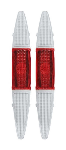 Tail Lamp Lenses for 1967-68 Cadillac - Pair/with "GUIDE" Markings