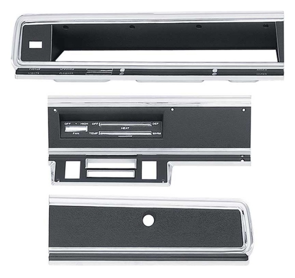 Armaturenbrett-Blenden-Set für 1967-69 Dodge Dart Modelle ohne Klima-Anlage/mit Radio