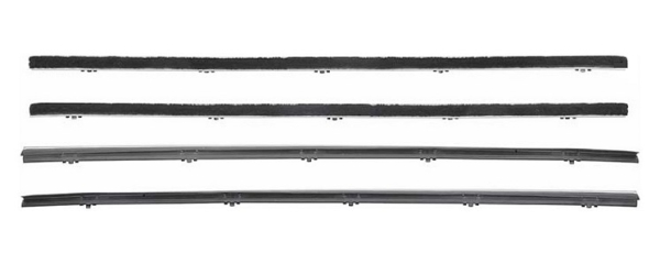 Window Felt Set for 1967-72 Chevrolet/GMC Truck - 4 Pieces with Stainless Steel Bead