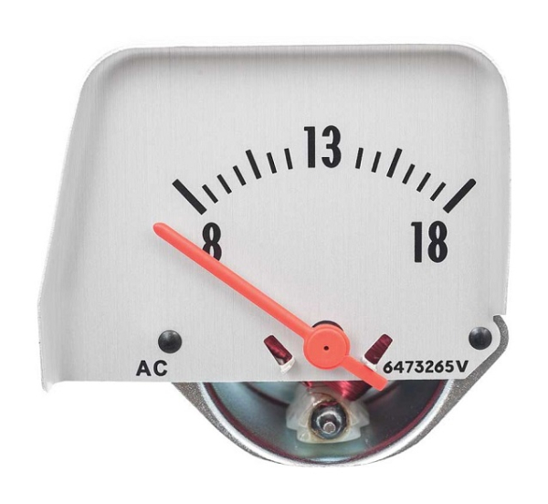 Voltmeter in der Mittelkonsole für 1968-69 Chevrolet Camaro - Silbernes Ziffernblatt