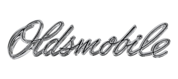 Hood Emblem for 1968-70 Oldsmobile Cutlass - Script "Oldsmobile"