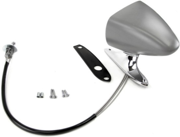 Remote Outside Rear View Mirror for 1969 Mercury Cougar XR7 - Chrome Base / Left Side