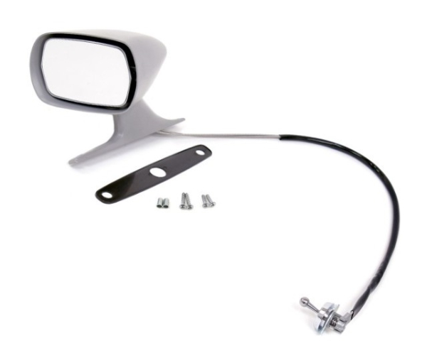 Remote Outside Rear View Mirror for 1970-73 Mercury Cougar XR7 - Primered / Left Side