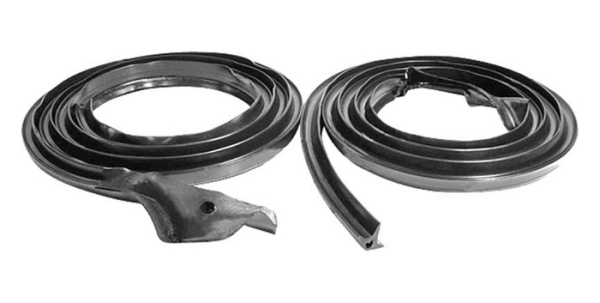 Door Weatherstrips with Door Seal End Caps for 1970-74 Dodge Challenger - Pair