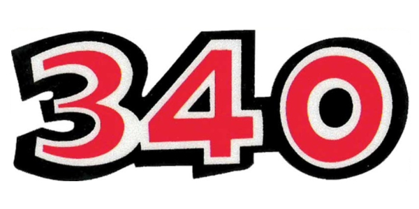 "340" Deck Lid Decal for 1971-72 Dodge Demon - Reflective