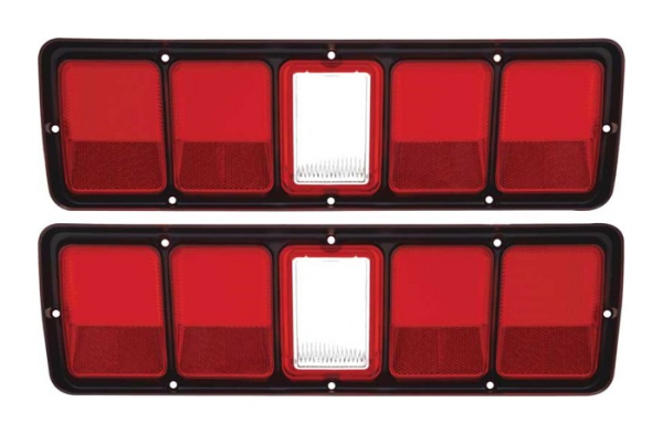 Tail Lamp Lenses for 1971 Plymouth GTX - With Black Trim/Pair